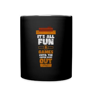 Morgenmuffel Frühstück Cappuccino Energie - Tasse einfarbig - Schwarz - Vorne