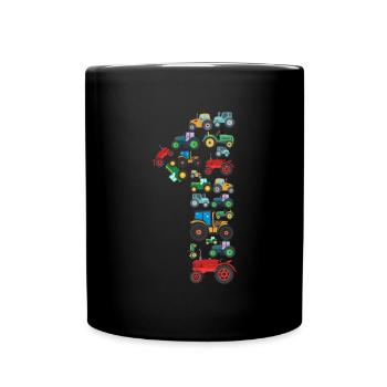 Traktorliebhaber Lustiges Traktorgeschenk - Tasse einfarbig - Schwarz - Vorne