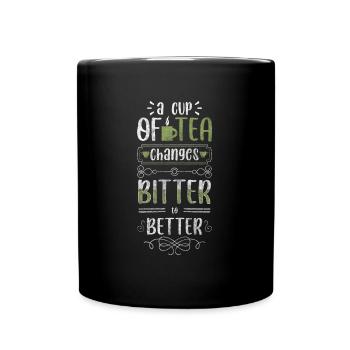 Teeliebhaber Erholung Warm - Tasse einfarbig - Schwarz - Vorne