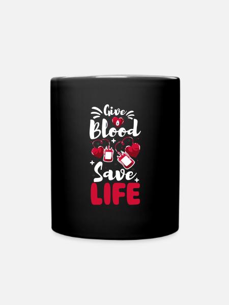 Blutspender Helfen Sozial - Tasse einfarbig - Schwarz