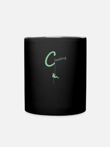 climb climbing - Tasse einfarbig - Schwarz
