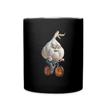 Knoblauch Fahrrad - Tasse einfarbig - Schwarz - Vorne