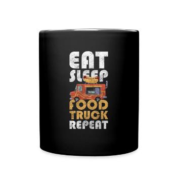 Foodtruck Event Speisen Imbisswagen - Tasse einfarbig - Schwarz - Vorne