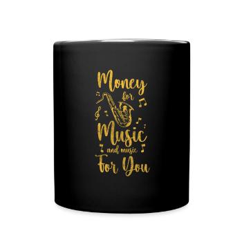 Straßenmusiker Kunst Spende Band - Tasse einfarbig - Schwarz - Vorne