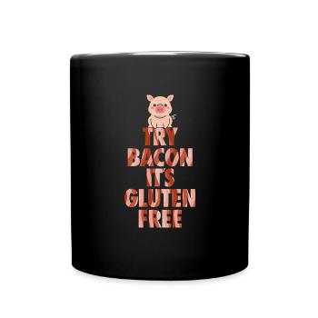 Try Bacon Glutenfrei - Speck Grillen - Tasse einfarbig - Schwarz - Vorne