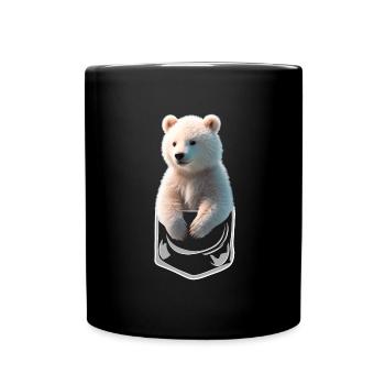 Ours polaire Ours polaire dans la poche de poitrine Poche Chemise Pocket - Mug uni - noir - Devant