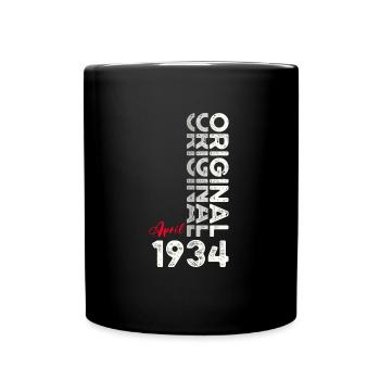 90e anniversaire mari Original avril Vintage 1934 - Mug uni - noir - Devant