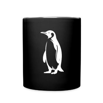 Minimalistischer Pinguin Silhouette Einfachheit - Tasse einfarbig - Schwarz - Vorne