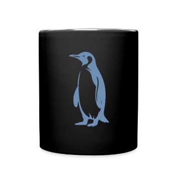 Minimalistischer Pinguin Silhouette Einfachheit - Tasse einfarbig - Schwarz - Vorne