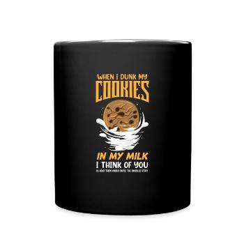 Cookies In My Milk I Think Of You Funny Introvert - Full Colour Mug - black - Front