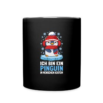 Pinguine Ich Bin Ein Pinguin - Tasse einfarbig - Schwarz - Vorne