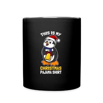 This Is My Christmas Pajama Shirt Süßer Pinguin - Tasse einfarbig - Schwarz - Vorne