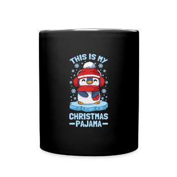 This Is My Christmas Pajama Süßer Pinguin - Tasse einfarbig - Schwarz - Vorne