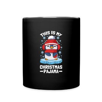 This Is My Christmas Pajama Süßer Pinguin - Tasse einfarbig - Schwarz - Vorne
