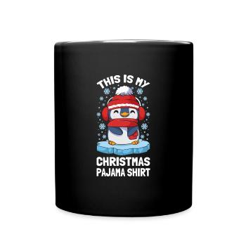This Is My Christmas Pajama Shirt Süßer Pinguin - Tasse einfarbig - Schwarz - Vorne