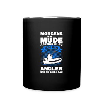 Angeln Fisch Fischer Angler Angeln Geschenk - Tasse einfarbig - Schwarz - Vorne