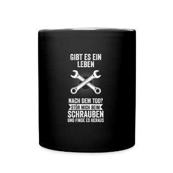 Mechaniker Auto Schrauber Geschenk - Tasse einfarbig - Schwarz - Vorne