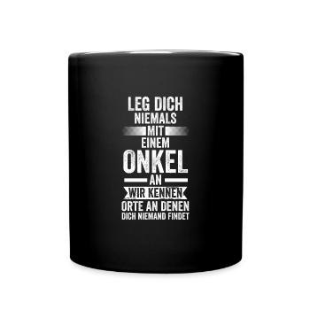 Onkel Familie Neffe Geschenk - Tasse einfarbig - Schwarz - Vorne