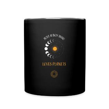 Just A Boy Who Loves Planets - Tasse einfarbig - Schwarz - Vorne