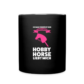 Hobby Horsing Pferd Hobby Horse Geschenk - Tasse einfarbig - Schwarz - Vorne