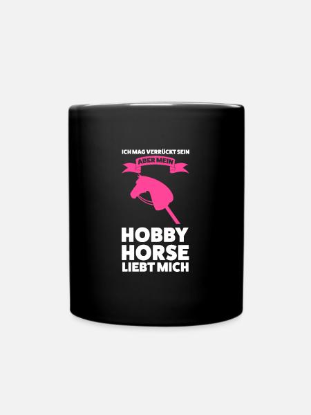 Hobby Horsing Pferd Hobby Horse Geschenk - Tasse einfarbig - Schwarz