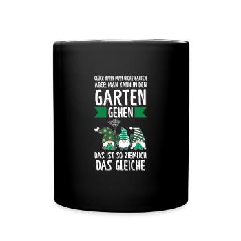 Garten-arbeit Gnome Gärtnerei Geschenk - Tasse einfarbig - Schwarz - Vorne