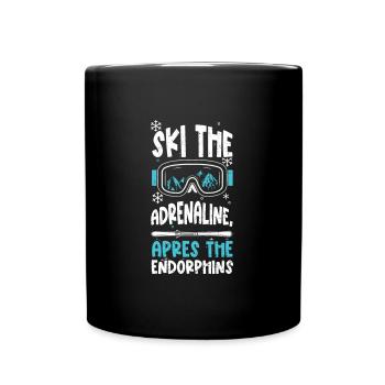 Ski the adrenaline, apres the en... - Tasse einfarbig - Schwarz - Vorne