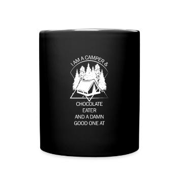 Zelt Camping Camper Pfadfinder Biwakieren - Tasse einfarbig - Schwarz - Vorne