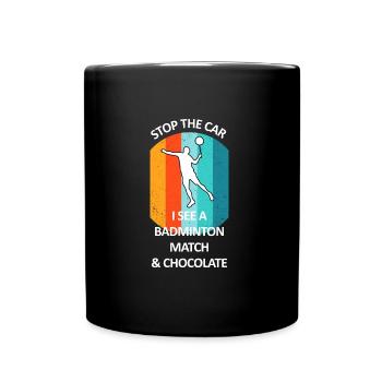 Badminton Badminton Badminton Player Chocolat - Mug uni - noir - Devant