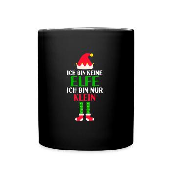 Weihnachten Elfe Gnome Geschenk - Tasse einfarbig - Schwarz - Vorne