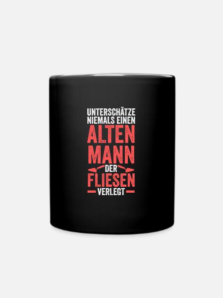 Fliesenleger Beruf Fliesen Geschenk - Tasse einfarbig - Schwarz