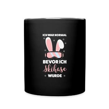 Skihase Apres Ski Ski Hasen Geschenk - Tasse einfarbig - Schwarz - Vorne