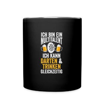 Darts Bier Darts Spieler Geschenk - Tasse einfarbig - Schwarz - Vorne