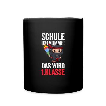 1.Klasse Ninja Erstklässler Geschenk - Tasse einfarbig - Schwarz - Vorne
