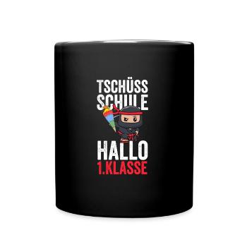 1.Klasse Ninja Schulkind Geschenk - Tasse einfarbig - Schwarz - Vorne