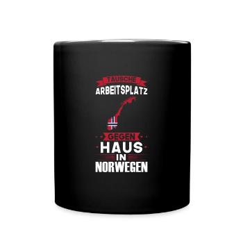 Norwegen Flagge Norwegisch Geschenk - Tasse einfarbig - Schwarz - Vorne