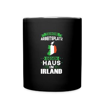 Irland Flagge Irisch Geschenk - Tasse einfarbig - Schwarz - Vorne