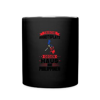 Philippinen Flagge Philippinisch Geschenk - Tasse einfarbig - Schwarz - Vorne