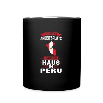 Peru Flagge peruanisch Geschenk - Tasse einfarbig - Schwarz - Vorne