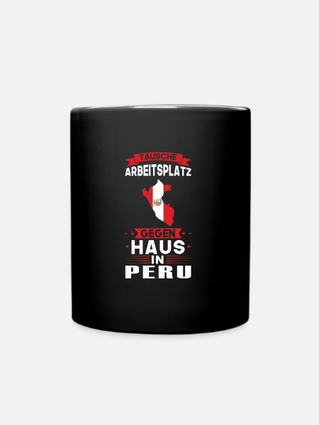 Peru Flagge peruanisch Geschenk - Tasse einfarbig - Schwarz