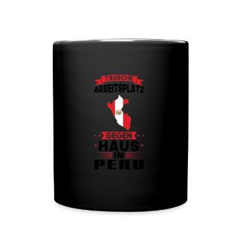 Peru Flagge peruanisch Geschenk - Tasse einfarbig - Schwarz - Vorne