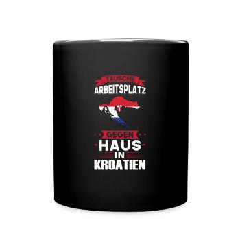Kroatien Flagge Kroatisch Geschenk - Tasse einfarbig - Schwarz - Vorne