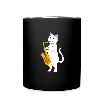 Saxophon Saxophonist - Tasse einfarbig - Schwarz - Vorne