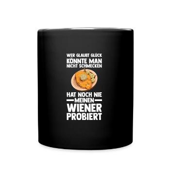 Schnitzel Wiener Wiener Geschenk - Tasse einfarbig - Schwarz - Vorne