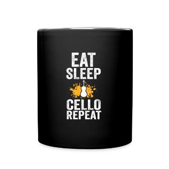 Cello Musik Cellospieler Geschenk - Tasse einfarbig - Schwarz - Vorne