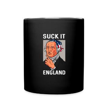 Suck-It England Funny July 4 George Washington - Full Colour Mug - black - Front