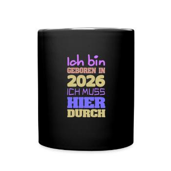 Jahr 2026 - Tasse einfarbig - Schwarz - Vorne