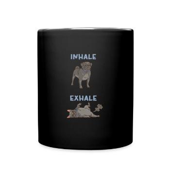 Inspirer, Expirer - Carlin, Yoga, Exercice, Sports canins - Mug uni - noir - Devant