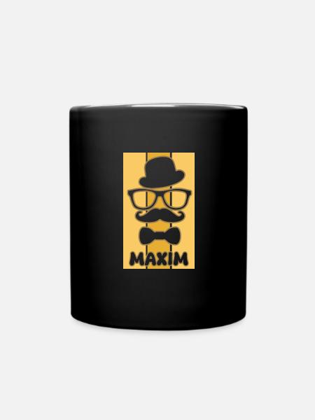 Vorname Maxim - Tasse einfarbig - Schwarz
