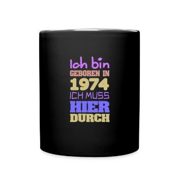 Je suis en 1974 - Mug uni - noir - Devant